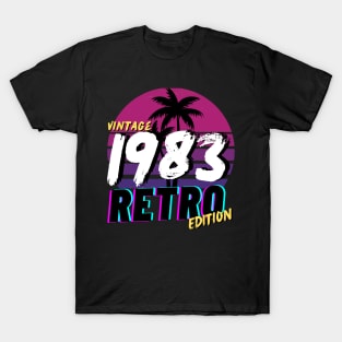 Vintage Sunset 1983 Men Women 80s Retro T-Shirt